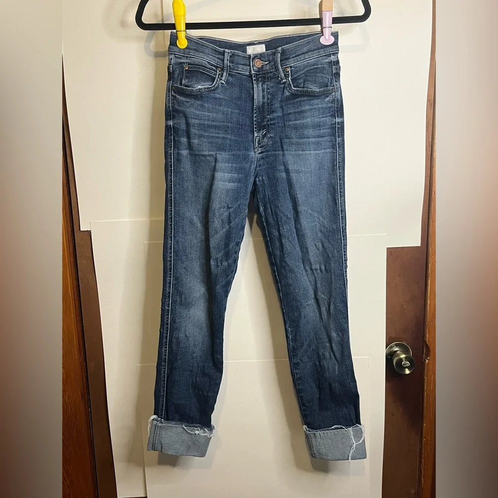 MOTHER Women’s Size 26 Pony Boy Ankle Fray Jeans in Bake Sale Brawl